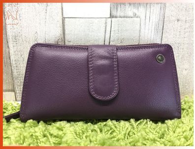 Leder Greenburry Spongy Geldbörse Reißverschluss Damenkombi purple