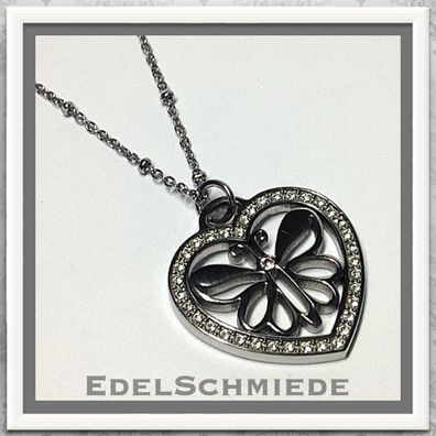 Edelschmiede925 Schmetterling im Herz - Anh. + Kette (Edelstahl)