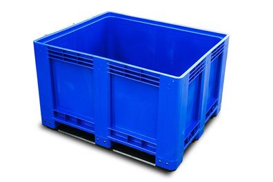 3er Pack Bigbox blau 1200x1000x760 mm geschlossen mit 3 Kufen