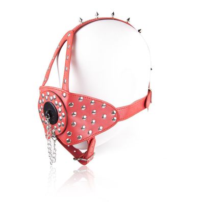 Unisex Kopfbedeckung Knechtschaft Flirten Gesichtsmaske Cosplay Requisiten Rot