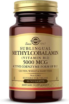 Solgar, Methylcobalamin ( Vitamin B12 ), 5000 mcg, 30 Nuggets