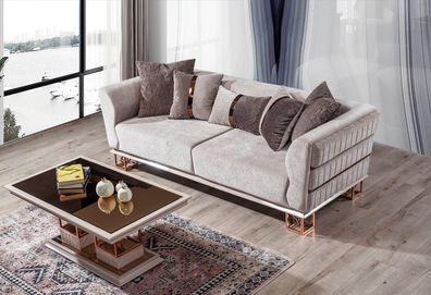 Sofa 3 Sitzer Moderne Couch Sofas Design Sofa Dreisitzer Sitz neu braun