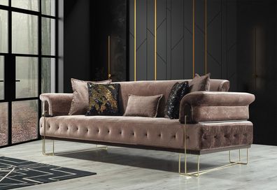 Luxus Dreisitzer braun Sofa 3 Sitzer Sofas Design Modern Design Möbel