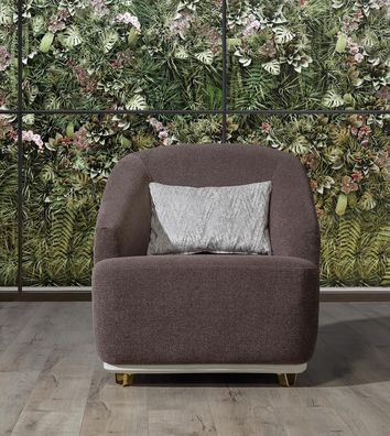 Sessel Einsitzer 1Sitz Sofa Couch Wohnzimmer Möbel Metall mit Textil