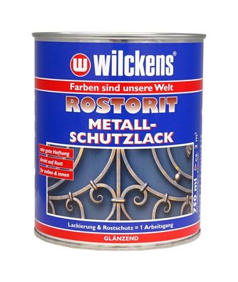 Wilckens 0,75l Rostorit Metall-Schutzlack Schwarz Lack Rostschutz Farbe glänzend