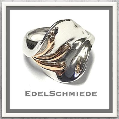 Edelschmiede925 Damenring 925 Silber mit rosé Vergoldung Ringgröße 56