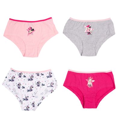 Disney Minnie Mouse Panty für Mädchen Kinder Slip Unterhose Unterwäsche 4er Pack