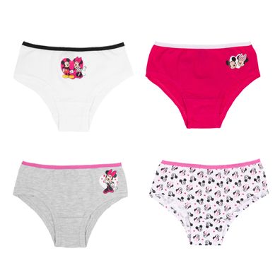 Disney Minnie Mouse Panty für Mädchen Kinder Slip Unterhose Unterwäsche 4er Pack