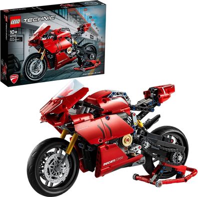 LEGO 42107 Technic Ducati Panigale V4 R Motorrad, Supermotorrad-Schaustück für ...