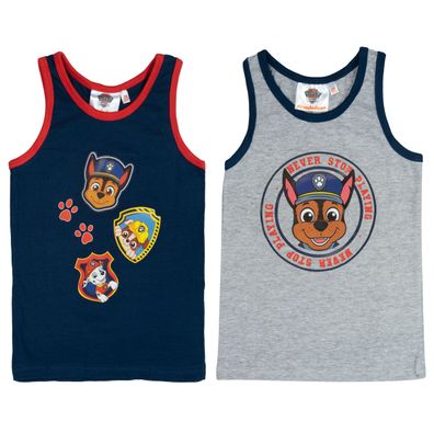 Paw Patrol Unterhemd für Jungen Kinder Tank Top Hemdchen Blau/ Grau (2er Pack)