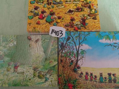 ältere Postkarten AK 14 Mäuse machen Picknick Kazuwo Iwamura Meisinger Verlag