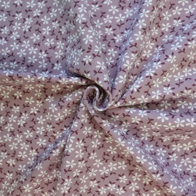 Baumwoll Jersey - violet - Verspielte Blumen - Mischgewebe 95% Baumwolle 5% Elasthan