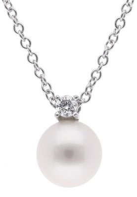 trendor Schmuck Silberkette für Damen mit Perle und Zirkonia 15157