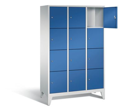 Fächerschrank mit 12 Fächern 400x375 mm Lichtgrau/ Enzianblau