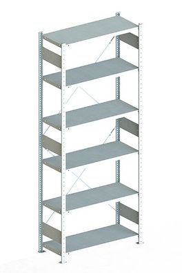 Steckregal 2500x1000x400 mm verzinkt Fachlast 230 Kg