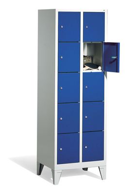 Fächerschrank mit 10 Fächern 300x295 mm Lichtgrau/ Enzianblau