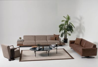 Sofagarnitur Sofa Garnitur Luxus Sofas 4 + 3 + 1 Sitz 2? Couchtisch 4tlg. Set