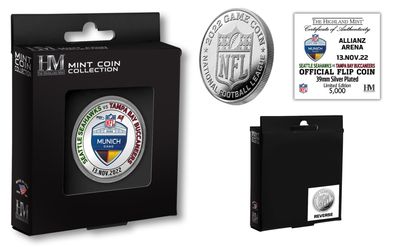 NFL Munich Game Buccaneers vs Seahawks offizielle Flip Coin Münze in Geschenkbox