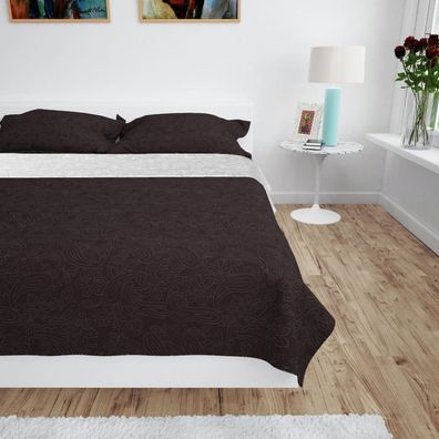 vidaXL Zweiseitige Tagesdecke Gesteppt 170 x 210 cm Creme und Braun