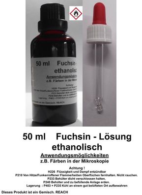 50 ml Fuchsin Lösung, ethanolisch, Färbemittel für die Mikroskopie