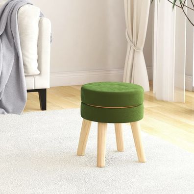 vidaXL Runder Hocker Grün Samt