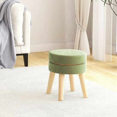 vidaXL Runder Hocker Senfgrün Samt