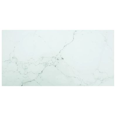 vidaXL Tischplatte Weiß 100x50 cm 6 mm Hartglas in Marmoroptik