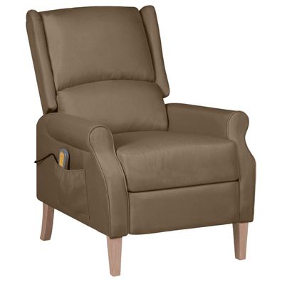 vidaXL Massagesessel Taupe Stoff