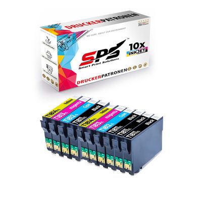 10er Multipack Set kompatibel für Epson Expression Home XP-302 (C11CC09301) Drucke...