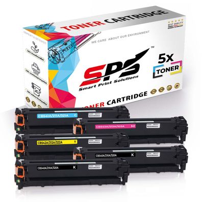5x Toner CB540A CB541A CB542A CB543A kompatibel für HP Color Laserjet CP1515