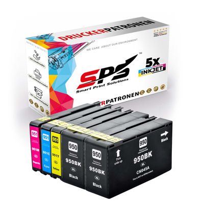 5x Tinten HP 950XL 951XL Multipack kompatibel für HP Officejet Pro 8630 Drucker