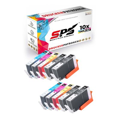 10er Multipack Set kompatibel für HP Photosmart 7520E AIO (CZ045B) Druckerpatronen...