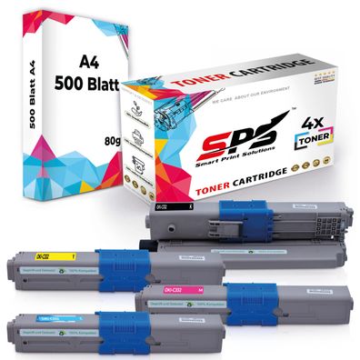 4x Toner C332 46508712 46508711 46508709 46508710 kompatibel für OKI MC363DN