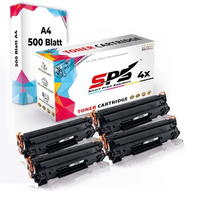 Druckerpapier A4 + 4x Multipack Set Kompatibel für HP Laserjet P 1566 (CE278A/78A)...
