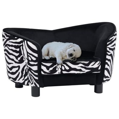 vidaXL Hundesofa Schwarz 68x38x38 cm Plüsch