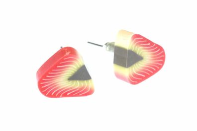 Erdbeere Ohrstecker Miniblings Stecker Ohrringe Erdbeer Beere Frucht rot braun