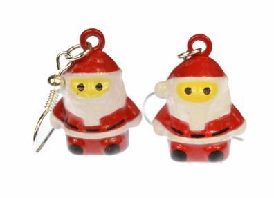 Weihnachtsmann Ohrringe Weihnachten 3D Nikolaus Santa Claus Metall