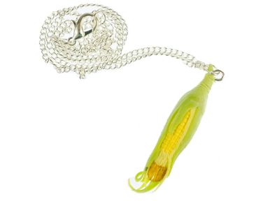 Maiskolben Kette Halskette Miniblings Kette 45cm silber Gemüse Mais grün gelb