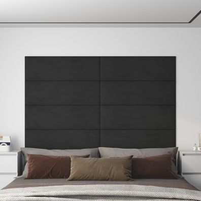 vidaXL Wandpaneele 12 Stk. Schwarz 90x30 cm Samt 3,24 m²
