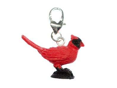 Kardinal Vogel Charm Anhänger Miniblings Bettelarmband Gummi Rotkardinal Tier