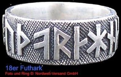 Runenring 18er Armanen - Futhark, 925 Silber