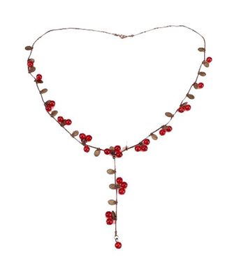 Johannisbeere Kette Halskette Miniblings 75cm Bronze Damen Obst Kette Beeren rot