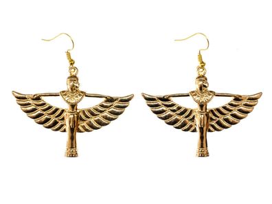 Isis Ohrringe Miniblings Ägypten Flügel Göttin Ägyptisch Wiedergeburt gold