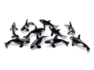 10x Orka Set Tierfiguren Aufstellfiguren Miniblings Orca Killerwal Schwertwal