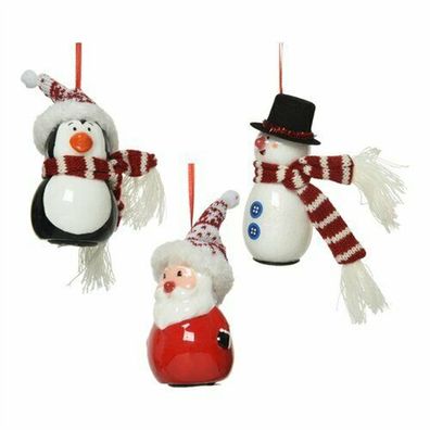 LED Christbaumkugel, Weihnachtskugel, Dekokugel mit rot blinkender Nase - Kunststoff