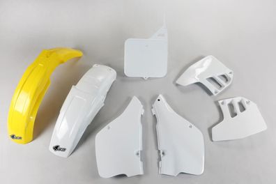 Verkleidungssatz Plastiksatz plastic kit passt an Suzuki Rm 125 1992 weiß-gelb