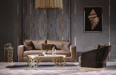 Sofa Sets Garnitur 3 + 1 Sitz Polster inkls. Couchtisch und Beistelltisch 4tlg.