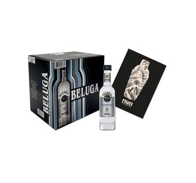 Beluga Vodka Miniaturen Set 12x 50ml (40% Vol) Beluga 12er Set 5cl Mini - [Enth