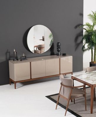 Wohnzimmer Anrichte mit Spiegel Garnitur Ess Holz Neu Stil Modern
