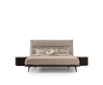 Loft Schlafzimmer Bett Design Luxus Betten Polster Stil Möbel Neu grau